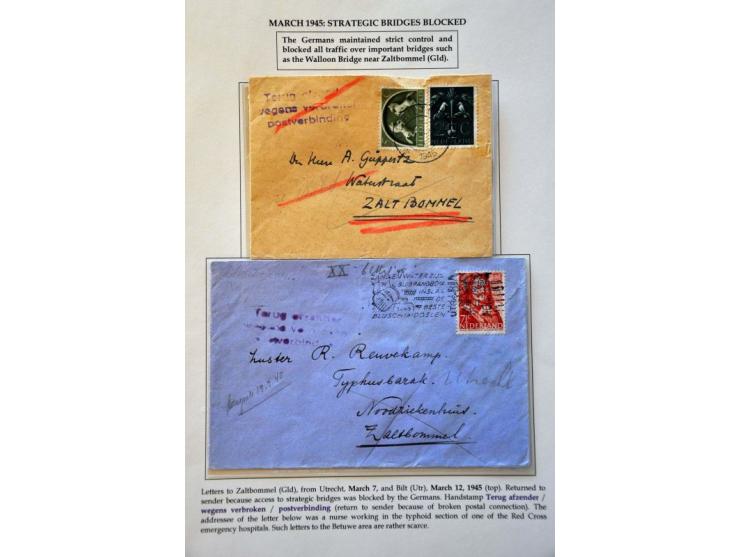 3 letters March-April 1945 with Terug afzender on letter to Oosterbeek (delivery mail impossible) and 2 letters to Zaltbommel