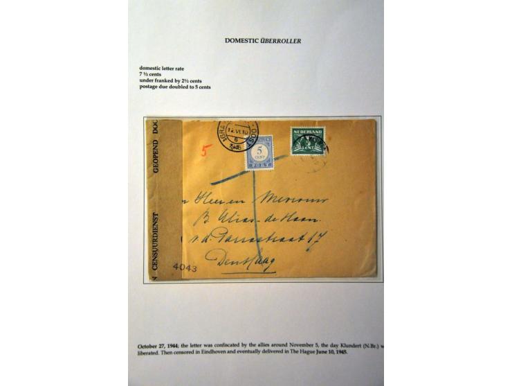 5 envelopes and 1 postcard from September 1944 including confiscated mail by the Allies (censored), letter by Hindeloopen beu