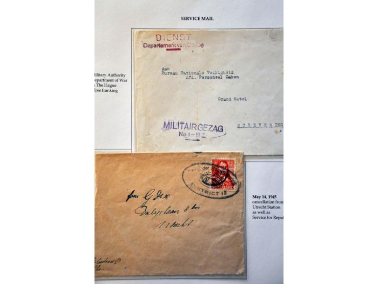 17 censored letters March 1945-September 1945 including red oval militair gezag Vak VII District (military authority) on lett