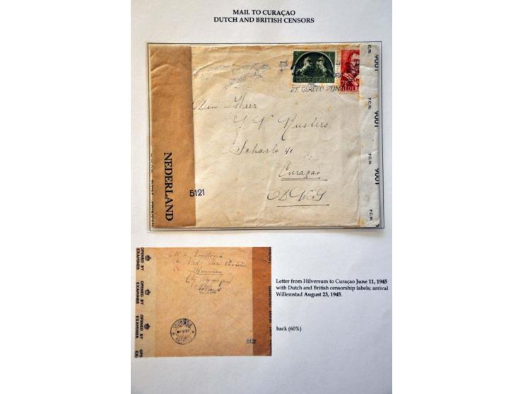 17 censored letters to/from abroad May 1945-October 1945 including letter June 1945 to Curaçao, letter July 1945 to Canada wi