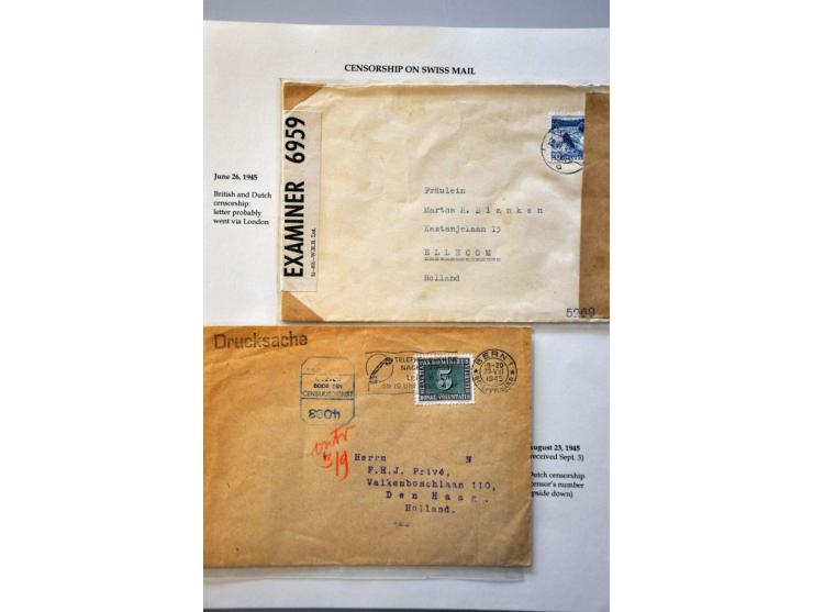 17 censored letters to/from abroad May 1945-October 1945 including letter June 1945 to Curaçao, letter July 1945 to Canada wi