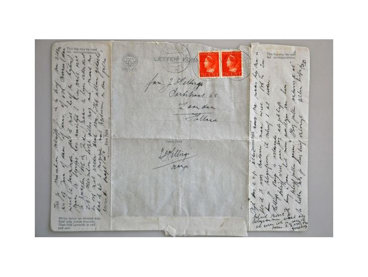 10 letters 1941-1946 all to Miss Herllings Zaandam (nurse on board of the ship M.V. Oranje), including from Neth.Indies with 