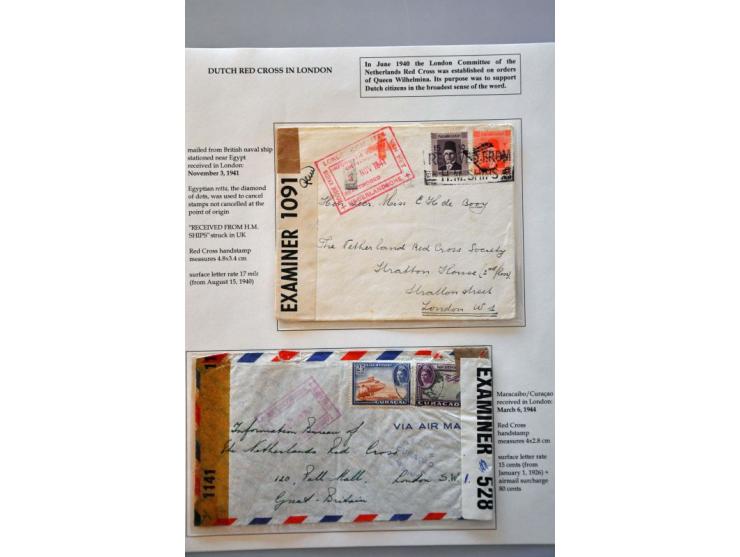 2 censored Red Cross letters from London commitee van het Nederlandsche Roode kruis (letters from Egypt Nov 1941 and Maracaib