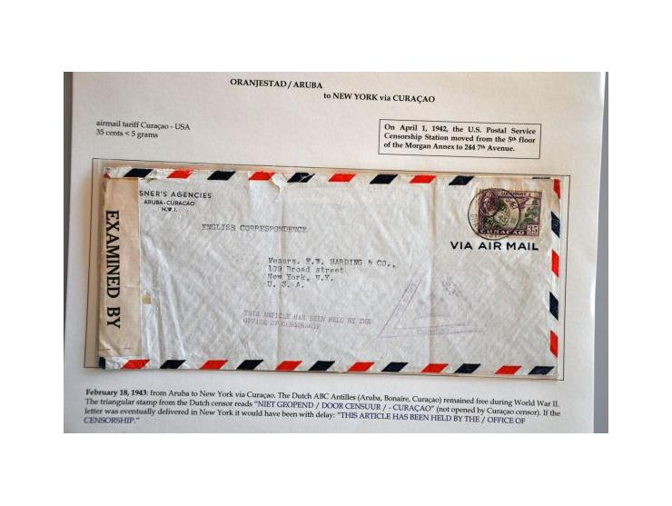 Netherlands colonies, 14 letters, most censored and concerning WWII