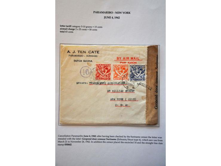 Netherlands colonies, 14 letters, most censored and concerning WWII