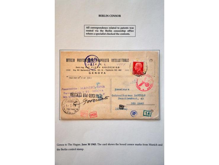 'b' Berlin censor, 10 letters to/from the Netherlands including registered postcard to Finland April 1943