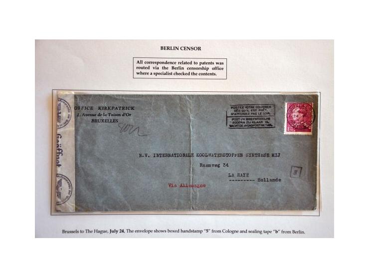 'b' Berlin censor, 10 letters to/from the Netherlands including registered postcard to Finland April 1943