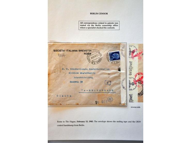 'b' Berlin censor, 10 letters to/from the Netherlands including registered postcard to Finland April 1943