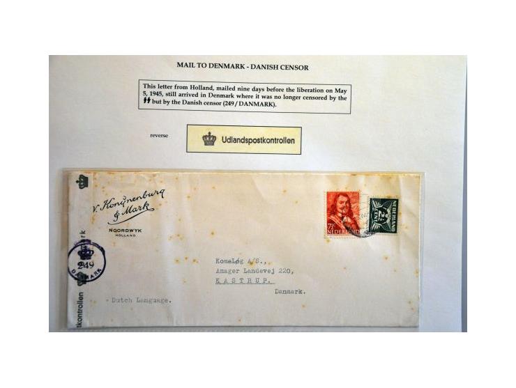 17 letters to/from Scandinavia June 1940 to April 1945, censored by Germans (some Cologne instead of Hamburg) and some rare c