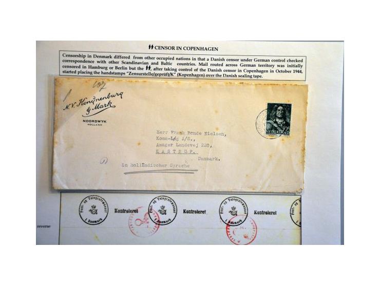 17 letters to/from Scandinavia June 1940 to April 1945, censored by Germans (some Cologne instead of Hamburg) and some rare c