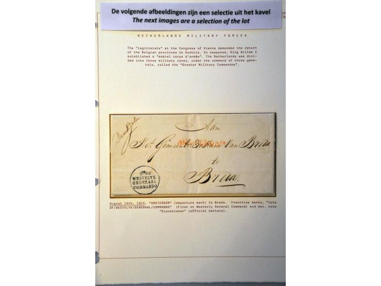 Veldpost 1795-1835, collectie van ruim 80 poststukken w.b. geschreven militaire politie (brief Haarlem-Noordwijk 1795), Holla