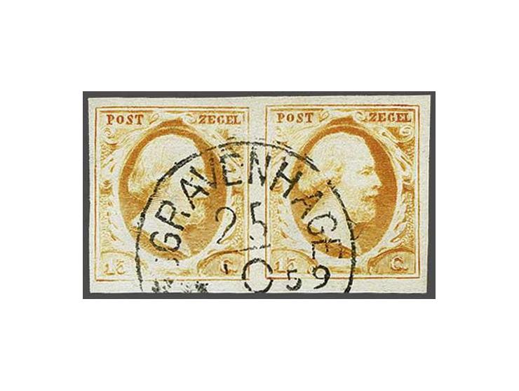 15 cent oranje pos. 93-94 in paar, pracht ex. gesigneerd Diena