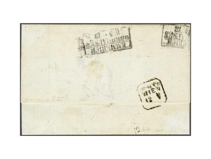 5 cent blauw en 15 cent oranje op vouwbrief van Amsterdam 10-5-1867 over Emmerich naar Wenen, pracht ex. Brieven naar Oostenr