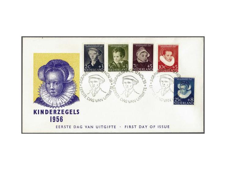 fdc E28 kinderzegels, onbeschreven pracht ex. met open klep en certificaat Vleeming 2014, cat.w. 200