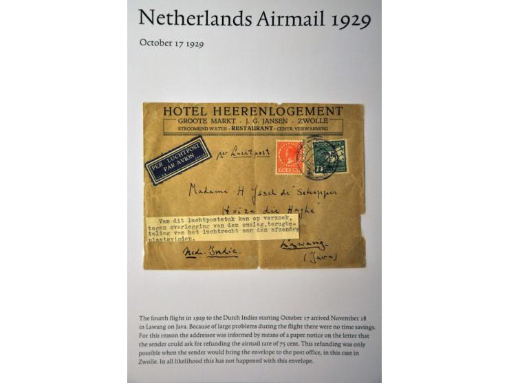 20 luchtpoststukken Nederland-Nederlands Indië 1926-1929, proefvluchten, via Marseille, 2 kaart (w.b. met 2.50 op 10 gulden W