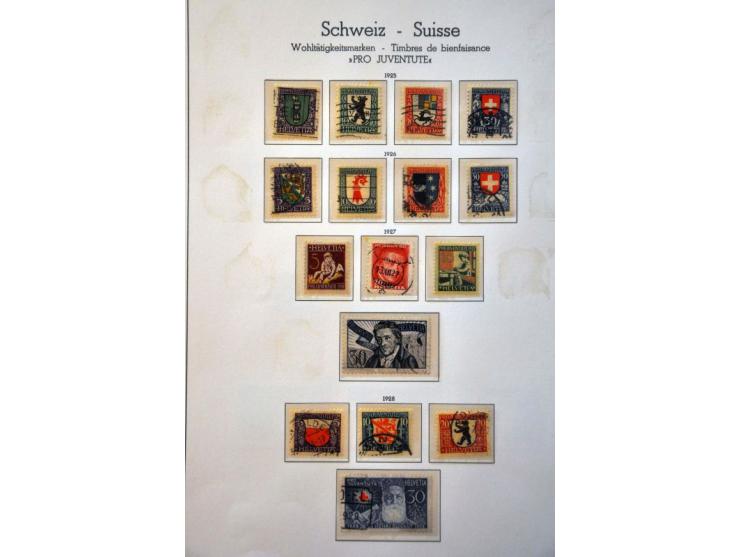 Pro Juventute, used collection until 2001 including forerunner 1912 with Italian text (cancellation not guaranteed) on album 