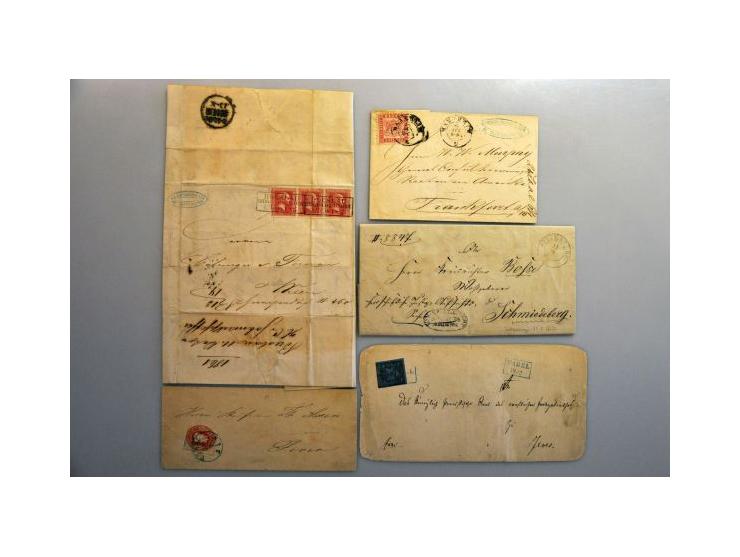 postal history 8 entires and 1 front including Baden, Bavaria, Thurn and Taxis etc.   