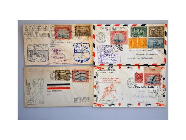 approx. 45 Airmail covers 1928-1931 including combined frankings with USA stamps in good quality