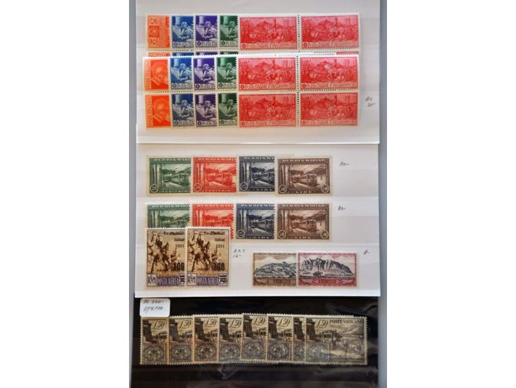 and San Marino, better stamps and sets ** on stockcards