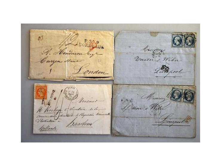 postal history including better covers (Yv. 19, 25 (4x) and 37 on cover to Metzerul Germany), including some other countries 