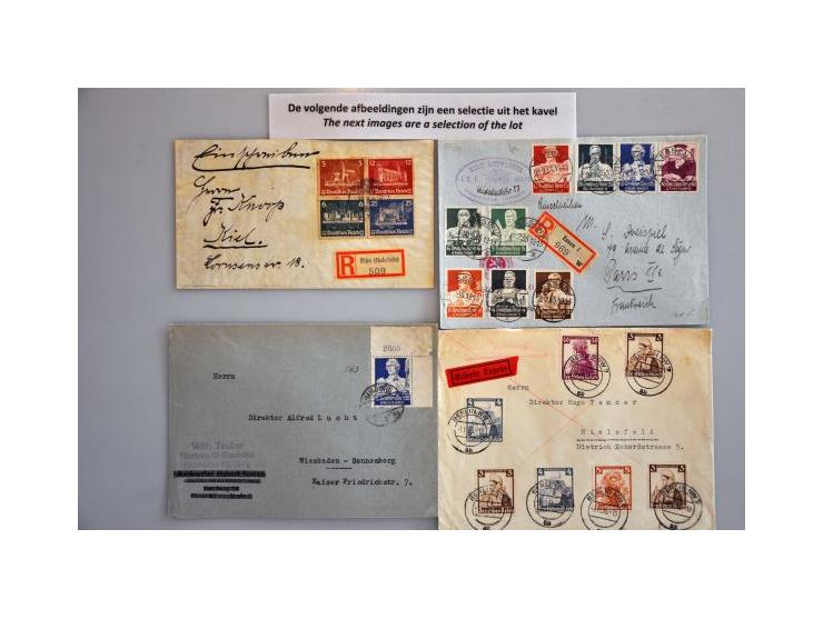 125 letters and some post cards 1933-1940 with better frankings as Nothilfe 1934 (including 20, 25 and 40 Pf.), Ostropa 1935 