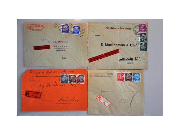 125 letters and some post cards 1933-1940 with better frankings as Nothilfe 1934 (including 20, 25 and 40 Pf.), Ostropa 1935 