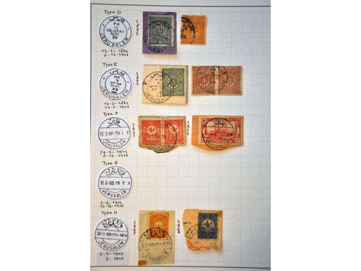 Turkish offices in the Holy Land extensive postmark collection including some covers, with many better ex, nice strikes, cens