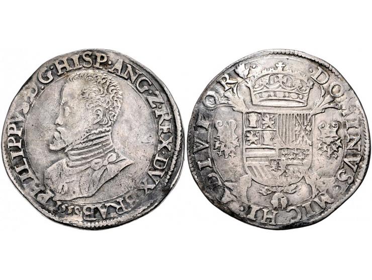 Provinciaal Philipsdaalder 1558 1e periode met titel van Engeland, Antwerpen AG 33,26gr W. 715 F+