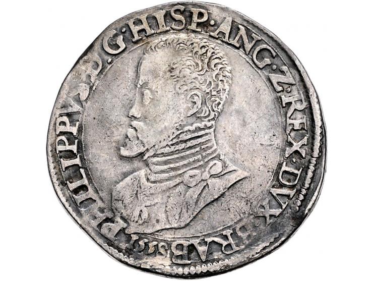 Provinciaal Philipsdaalder 1558 1e periode met titel van Engeland, Antwerpen AG 33,26gr W. 715 F+