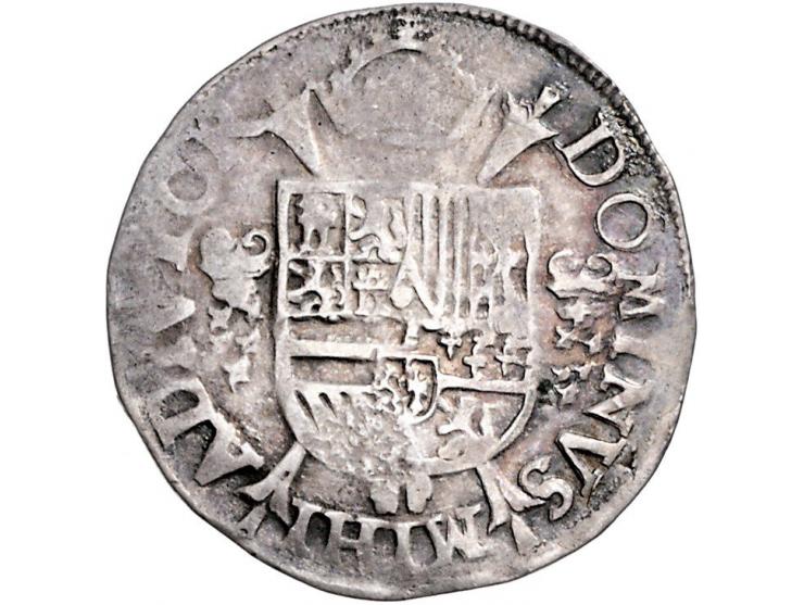 Provinciaal 1/5 Philipsdaalder 1566, geslagen te Antwerpen, met klop Zeeuwse Leeuw (1573) ZF, klop ZF