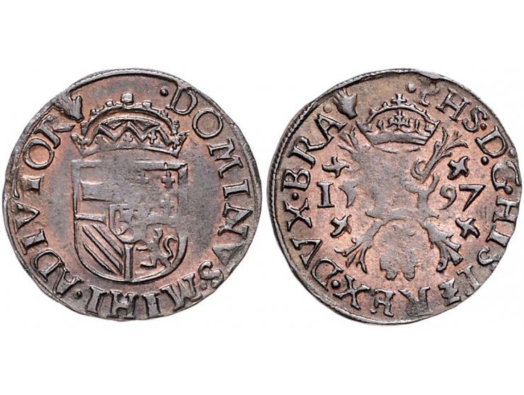 Provinciaal Negenmanneke 1597 Antwerpen AE 2,30gr W. 844 PR