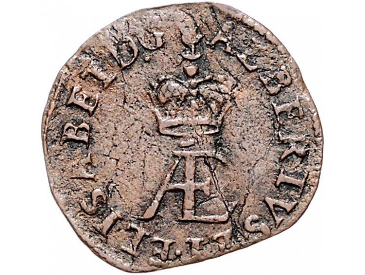 Provinciaal 8 groten vlaams of dubbele denier 1607 Antwerpen AE 2,15gr W. 934 ZF