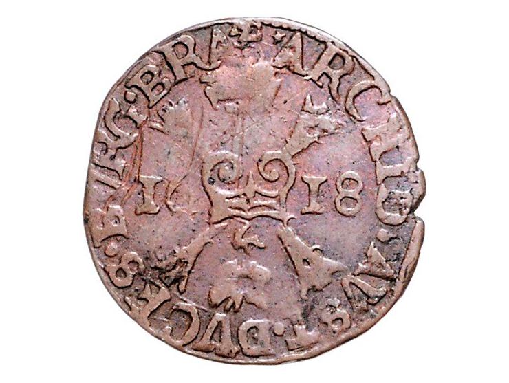 Provinciaal Oordjes Maastricht z.j.; 1608 en 1614 (2X), 2 ex; Negenmanneke AE W. 972/3/4/5, totaal 6 exemplaren gem. F+