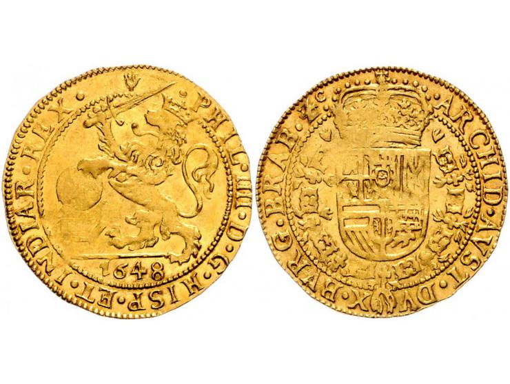 Provinciaal Souverain d'Or of Lion d'Or Antwerpen 1648 AU 5,56gr W. 998 PR