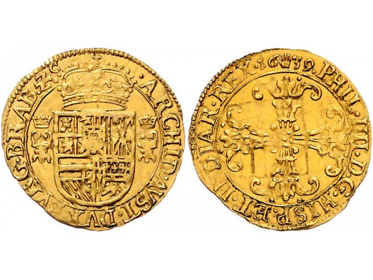 Provinciaal Gouden kroon Antwerpen 1639 AU 3,42gr W. 999 bijna PR