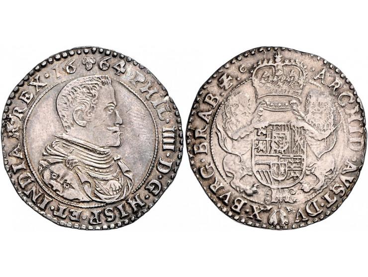 Provinciaal ½ Dukaton Brussel 1664 AG 16,35gr W. 1023 PR