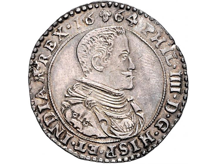 Provinciaal ½ Dukaton Brussel 1664 AG 16,35gr W. 1023 PR