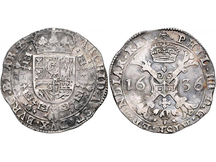 Provinciaal Patagon Brussel 1636 AG 28,06gr W. 1026 ZF+