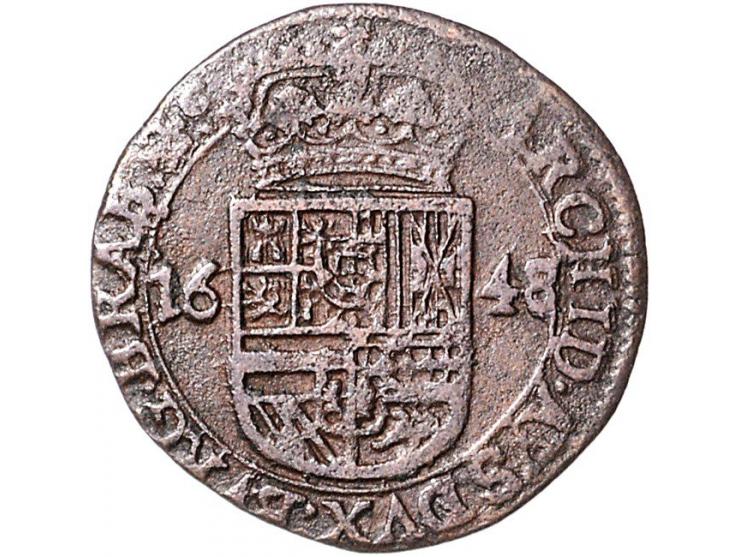 Provinciaal Oord of liard 1648 Brussel AE 3,34gr W. 1031 ZF