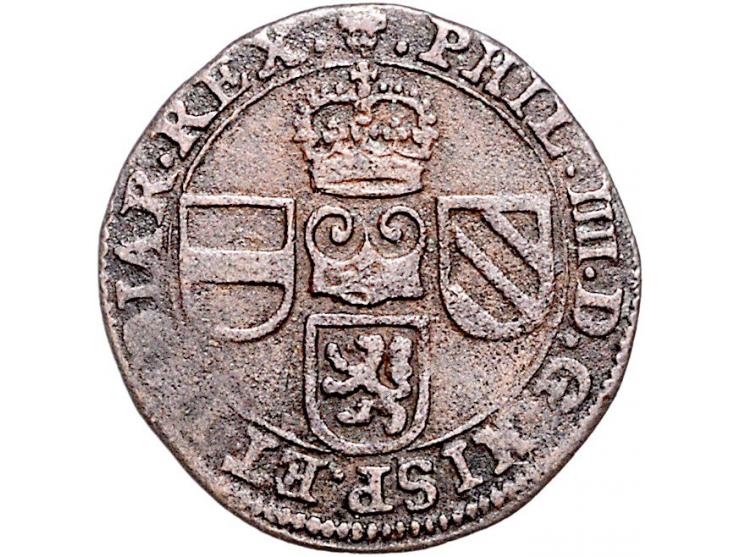 Provinciaal Oord of liard 1648 Brussel AE 3,34gr W. 1031 ZF