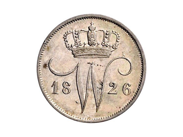 Koninkrijk Willem I 10 cent 1826 Sch.306 PR, 1826B Sch. 311 ZF- en 1828B, Sch. 308 F-ZF, totaal 3 exemplaren