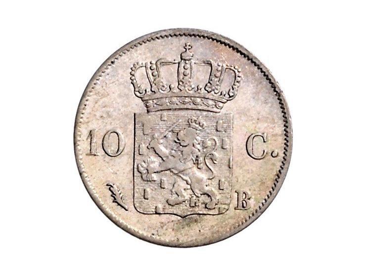 Koninkrijk Willem I 10 cent 1826 Sch.306 PR, 1826B Sch. 311 ZF- en 1828B, Sch. 308 F-ZF, totaal 3 exemplaren