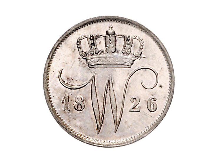 Koninkrijk Willem I 10 cent 1826 Sch.306 PR, 1826B Sch. 311 ZF- en 1828B, Sch. 308 F-ZF, totaal 3 exemplaren