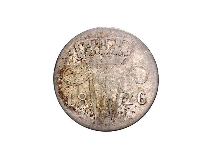 Koninkrijk Willem I 5-cent stukken geslagen te Brussel, 1826 Sch. 319 F. 1827 Sch. 320 ZF- en 1828 Sch. 321 ZF-