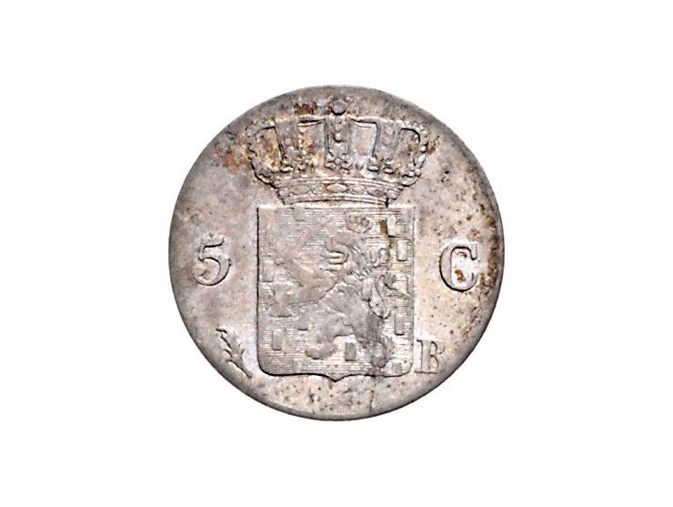 Koninkrijk Willem I 5-cent stukken geslagen te Brussel, 1826 Sch. 319 F. 1827 Sch. 320 ZF- en 1828 Sch. 321 ZF-