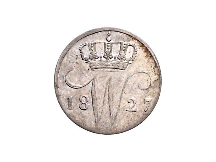 Koninkrijk Willem I 5-cent stukken geslagen te Brussel, 1826 Sch. 319 F. 1827 Sch. 320 ZF- en 1828 Sch. 321 ZF-