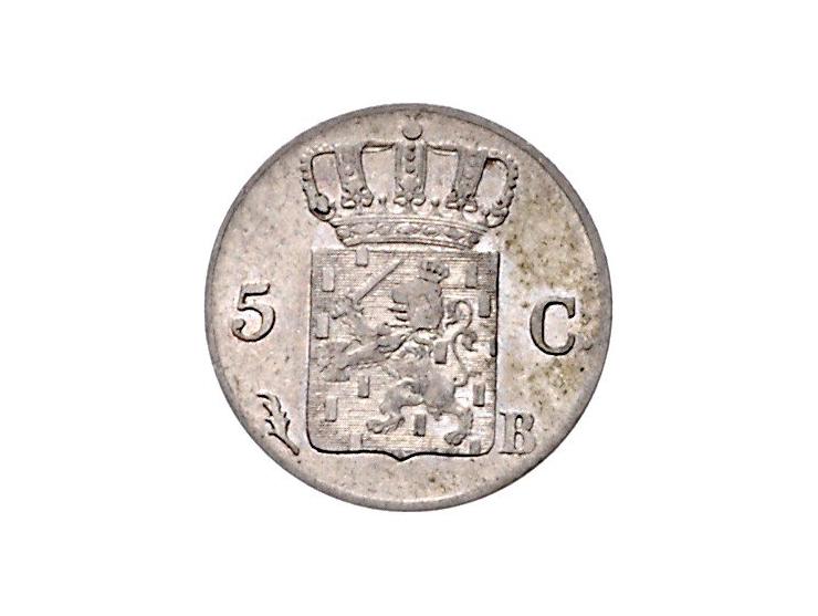 Koninkrijk Willem I 5-cent stukken geslagen te Brussel, 1826 Sch. 319 F. 1827 Sch. 320 ZF- en 1828 Sch. 321 ZF-