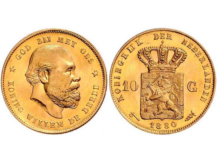 Koninkrijk Willem III 10 gulden goud 1880 sch. 553 PR+