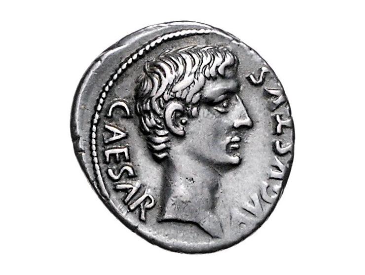 Romeinse munten Augustus (27 BC- AD 14) C. Antistius Reginus (13 BC) Caesar Augustus, bare head, Rev. R C.Antistius Reginus I