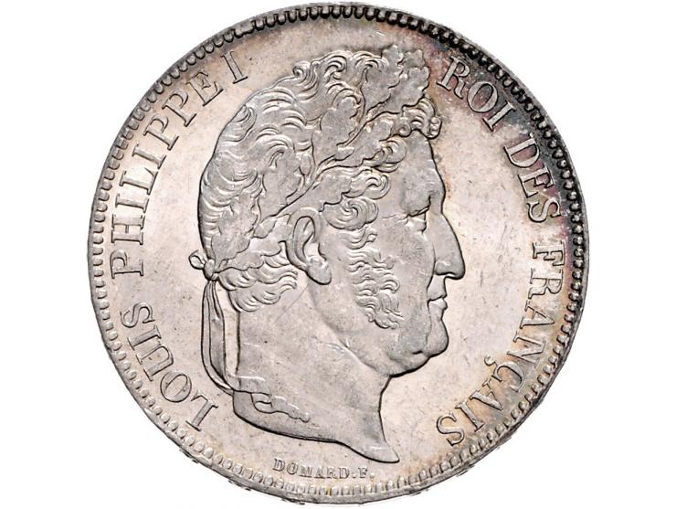 France Louis Philippe I, 5 francs 1838W, KM749.13 EF-UNC